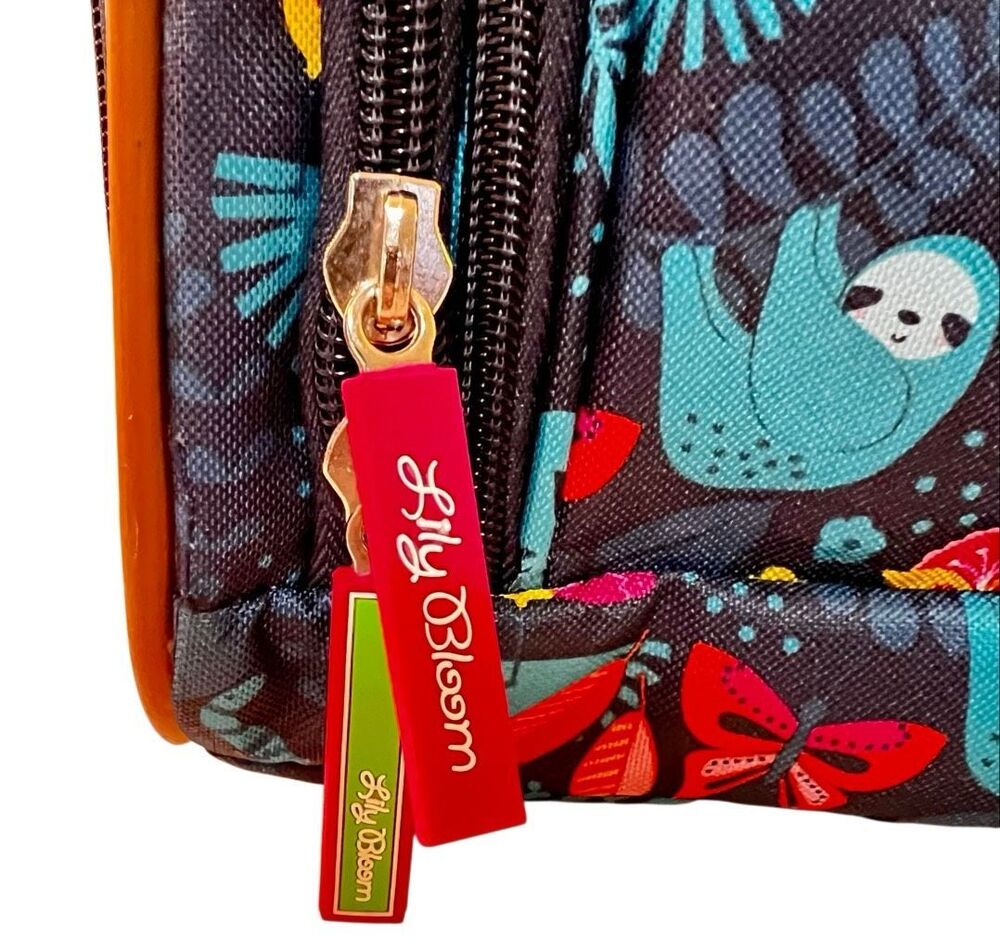 Lily Bloom Designer 15 Inch Carry On Rolling Travel Luggage Suitcase Sloth to Me - Picture 7 of 15